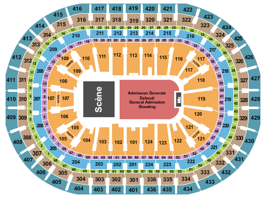 Olivia Rodrigo Centre Bell Seating Chart